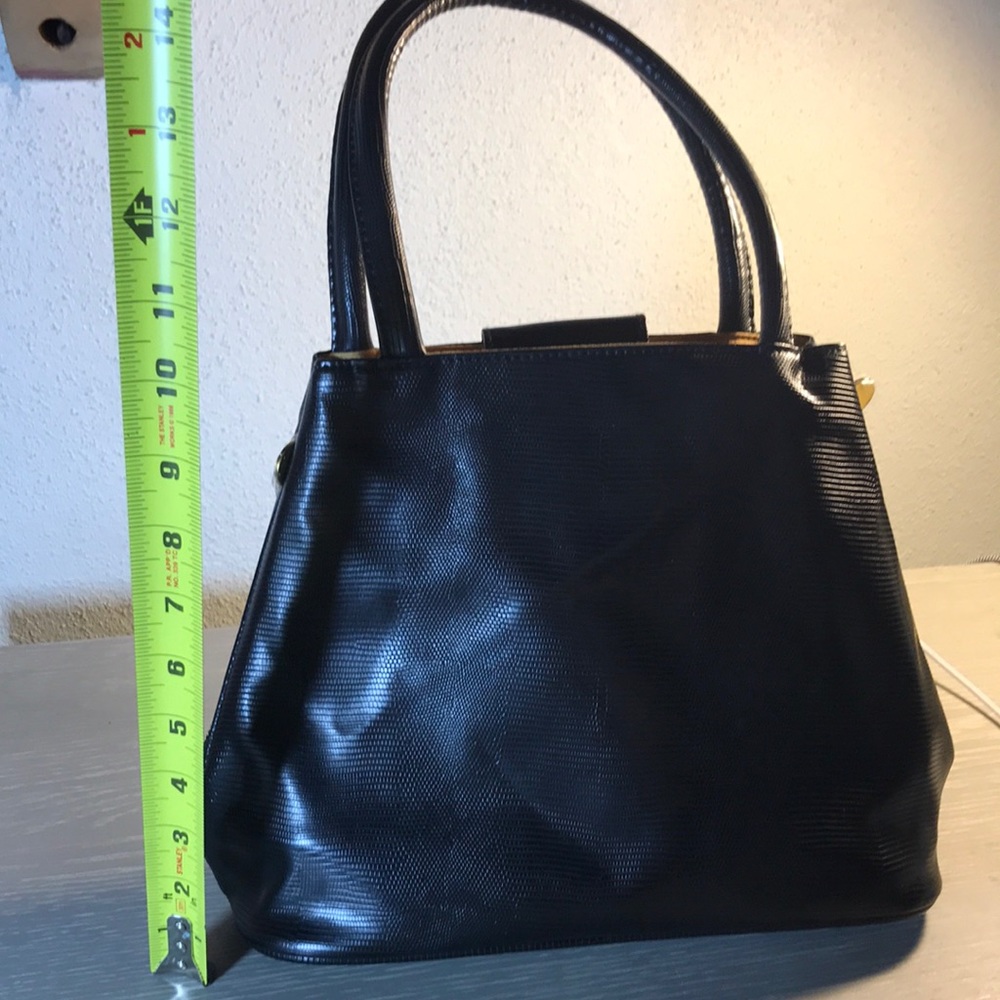 Geir Ness Black Faux Reptile Handbag purse